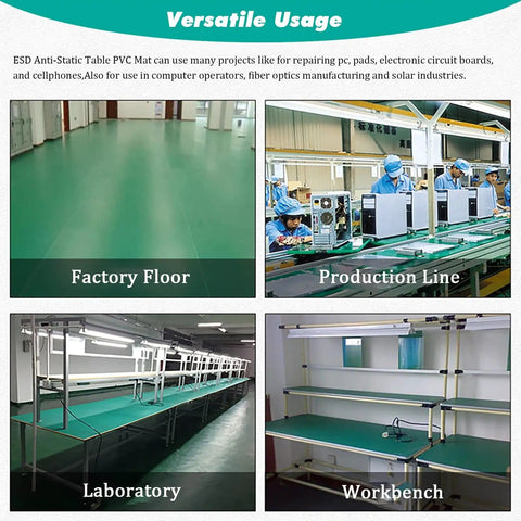 Various uses of Antistatic Mat For Computer Repair And PC Building, ESD Safe Desk Pad For Electronics Lab on workbenches and floors