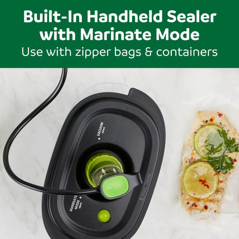 Heavy Duty 2 In 1 Vacuum Sealer Machine With Automatic Bag Detection And Starter Kit, handheld sealer, marinate mode, kitchen prep.