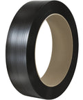 Black Five Eighth Inch By Zero Point Zero Two Five Polypropylene Strapping 6000 Feet On Sixteen By Six Core Hand Grade Embossed