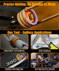 Induction heater, yellow 1200W, handheld bolt-removal tool with six coils