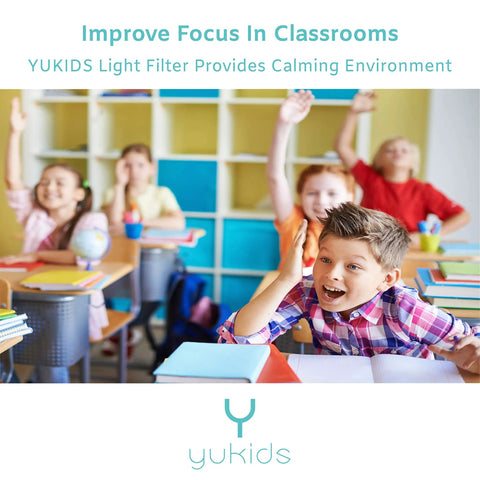 Fluorescent Light Covers For Classroom, Office, Hospital And Home, Calming Cloud Light Diffuser in a classroom setting with children.