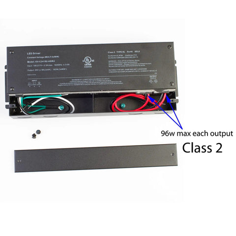 24V 192W LED Power Supply Driver Non Dimmable Multi Channel Output 96W Per Channel interior view, waterproof design.