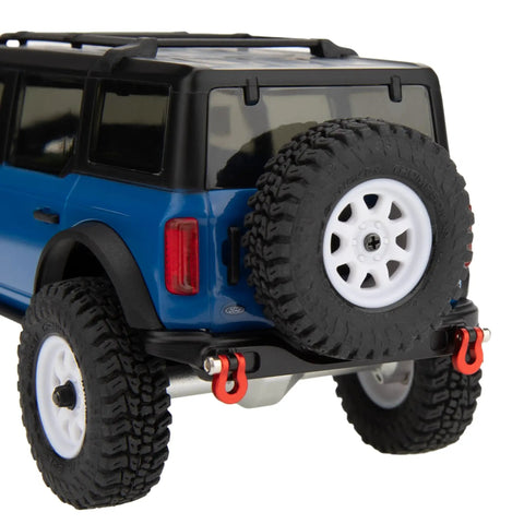Rear view of Beefed Up Front And Rear CNC Aluminum Bumper Upgrade For Axial SCX30 C10 Bronco One Thirtieth RC Crawler