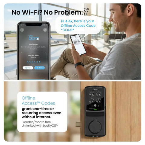 Game Changing 3D Biometric Fingerprint Smart Deadbolt Lock With Keyless Entry Wireless Door Security Quick Install For Homes And Rentals with offline access code feature.