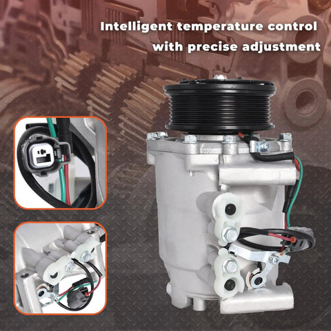 Top Rated AC Compressor Replacement For Honda CRV Two Point Four Liter 2002 Through 2006 Quick Chill Drop In Air Conditioning Unit Reliable Cooling CO 10663AC with intelligent temperature control.