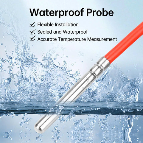 Waterproof Two Pack Pt1000 Temperature Sensor Probes With 3M Silicone Cable And Stainless Steel Sheath in water environment