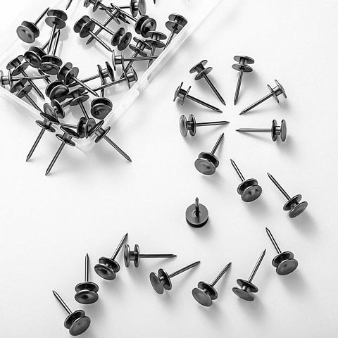 Double Headed Picture Hangers Nails Set With Small Head Pins For Photos And Frames 25 Pcs Wall Hooks in black on display