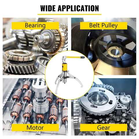Badass 20 Ton Hydraulic Gear Puller And Bearing Kit With Adjustable 2 3 Jaws Cleans Stubborn Hubs And Gears Alloy Steel Construction Safety Relief Valve Portable Case Pros DIYers Killing Jobs Saving Money On Auto Service No Stress. wide application for bearings, pulleys, motors, and gears
