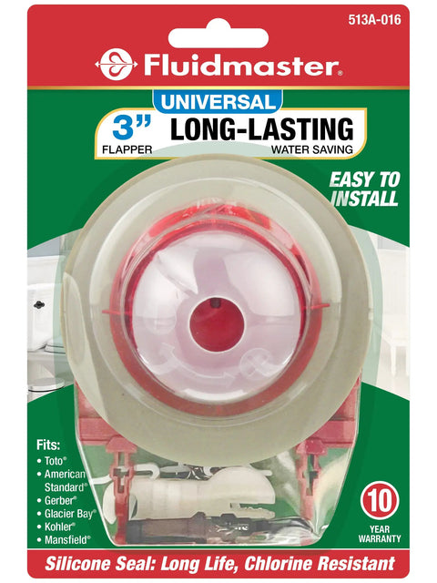 Adjustable Water Saving 3 Inch Toilet Flapper Red Model 513A-016-P4 Compatible No Fuss Install Durable Toilet Tank Replacement