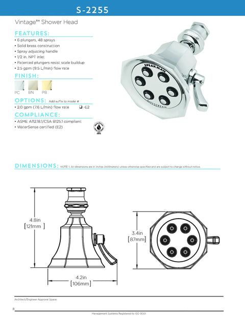 Anystream 360 Shower Head Delivers A Spa Like Shower Experience With Patented Spray Settings And Even Coverage 2.5 GPM Flow Polished Chrome Finish For A Dope Shower Upgrade vintage design with 6 jets