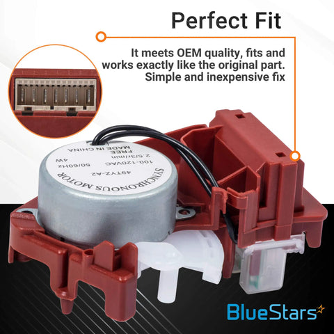 Upgraded Washer Shift Actuator Replacement For Whirlpool Crosley Maytag Kenmore Front Load Washers Fits W10006355 WPW10006355VP AP6014711 1719787 Easy Install Durable Transmission Control Keeps Your Washer Shifting Smooth, close-up image with red casing and motor