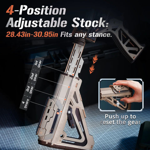3D Puzzle For Adults M416 Replica Wooden Mechanical Puzzle Model For Home Decor Desk Ornament Gift For Teens 14 Plus And Adults With Precise Fit Pieces That Click Into Place And A Dope Desk Showpiece For Collectors., adjustable 4-position stock, wood mechanical model