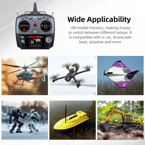 16 Channel RC Transmitter And R16F Telemetry Receiver With Pro Grade Multi Protocol And Voice Broadcast Support for various models