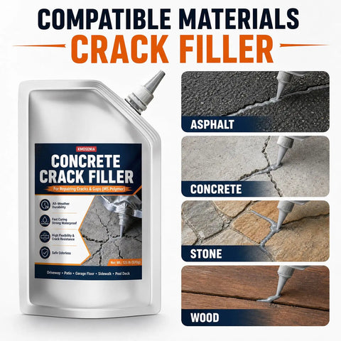 Straight Up Solid Self Leveling Concrete Crack Filler And Sealant Four Pack Gray Repair Kit with applicator for various surfaces.