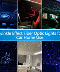 Twinkle Fiber Optic Star Lights Headliner Kit For Cars With 550 Fibers At 0.03 Inch Diameter 13.1 Feet Total Length 16W Light Engine