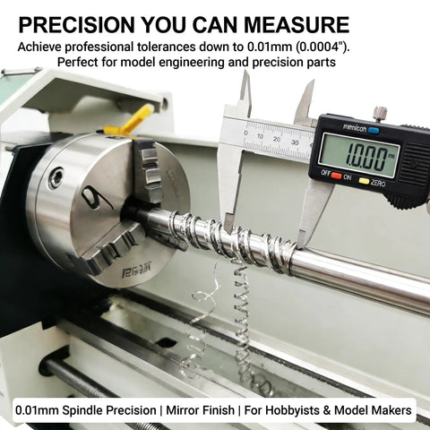 Top Shelf Benchtop Metal Lathe Machine 8 X 39 Inch Capacity 1100W Brushless Motor Variable 50 To 2500 Rpm precision measuring 0.01mm