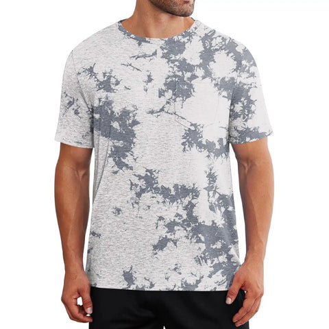 Shoulder Surgery Shirt For Men With Easy Snap Front And Side Openings, Ultra Soft Knit Fabric, Short Sleeve, abstract pattern
