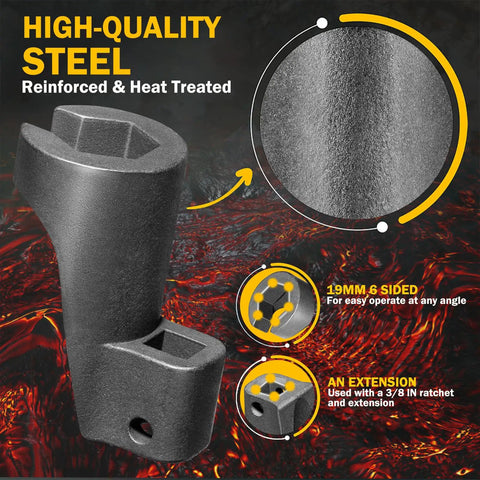 Shop Tested 19 Mm Socket Wrench For Detroit Diesel High Pressure Fuel Lines Fits Dd13 Dd15 Dd16 Rigs with reinforced heat-treated steel.