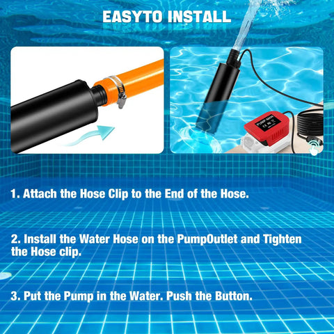 Heavy Duty 635 GPH Submersible Water Pump With Integrated Sediment Filter And 9.8 Foot Rise crafted for easy installation process.