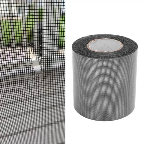 Window Screen Repair Tape Heavy Duty Transparent Fiberglass Mesh Patch With Strong Adhesive For Quick Fix On Doors Tents And Car Screens 80mm x 9.15m Black