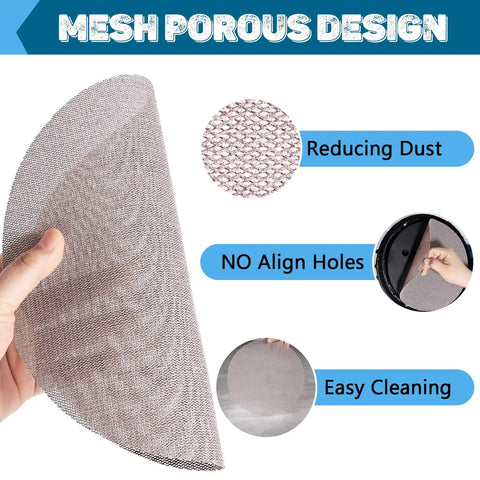 9 Inch Mesh Sanding Discs With Hook And Loop For Drywall Sander, Dustless Drywall Sanding Technology shown in hand