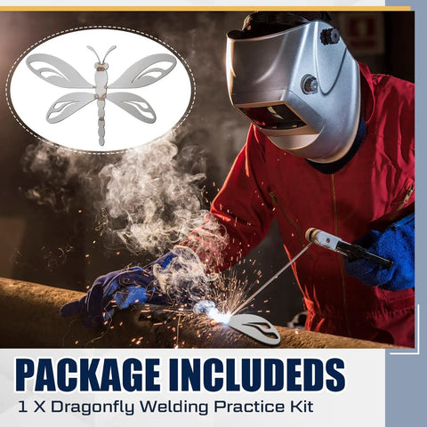 Welder using Dragonfly Welding Practice Kit For TIG MIG ARC Gas Stick Welding 201 Stainless Steel Plate Beginner Coupons DIY