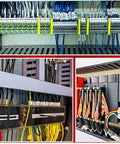 Solid Grey PVC Conduit Trunking With Secure Snap Fit Cover For Ultimate No Fuss Wire Management, Legit Open Slot Cable Raceway For Clean Cord Organization And Sleek Wall Routing Solutions, 50 Piece Pack with organized cables.