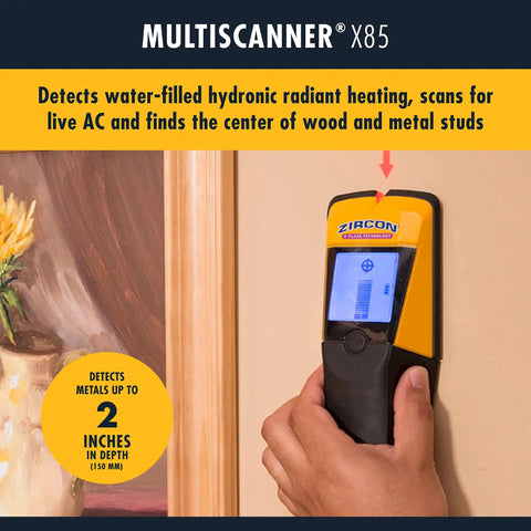Slick X85 Center Finding Stud Finder With Ac Live Wire Detection And Thermal Wall Scanner detecting studs in wall