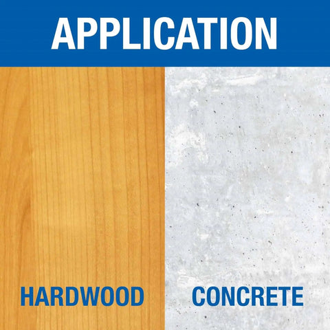 Comparison of hardwood and concrete surfaces labeled for Silicon Carbide 12x18 Floor Sanding Sheets 20 Grit 20 Pack Precut For Square Buffs Like Clark