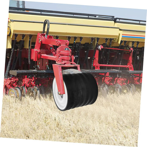 Beefed-Up Planting Wheel Rubber Soil Pressing Roller, Precision Seeder Accessory attached to row crop planter in field