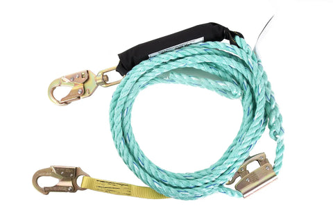 Heavy Duty Poly Steel Vertical Lifeline Assembly 25 Foot For Fall Protection In Wet Environments Built Tough For High Moisture Jobs