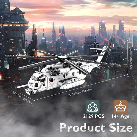Epic Military Helicopter Building Kit For Adults 2129 Piece Aircraft Model Toys Set For Display At Home Or Office