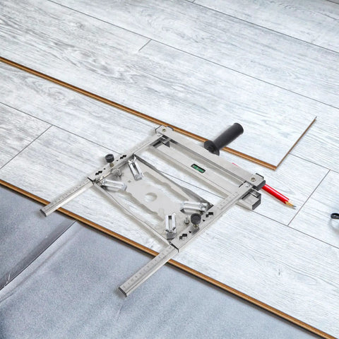 Adjustable Stainless Steel Edge Guide Positioner For Cutters And Grinders Heckin Solid Heavy Duty Metal Workshop Fence on gray surface.