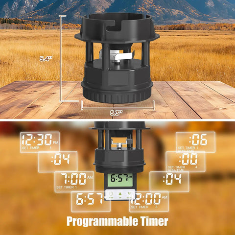 Boltfavo Compatible Deer Feeder Motor Replacement For Moultrie Pro Tripod Hanging Models, programmable timer display with settings.