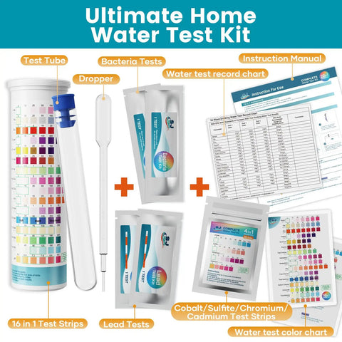 22 In 1 Water Testing Kit With 125 Strips For Home And Well Water Quick Readouts For Bacteria pH Hardness Lead Iron Copper Chlorine Cyanuric Acid And More So You Can Test Like A Pro