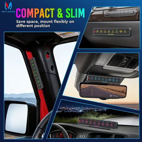 8 Gang Wireless Switch Panel For Off Road Trucks No Drill Slim Design, mounted on dashboard, pillar, console.