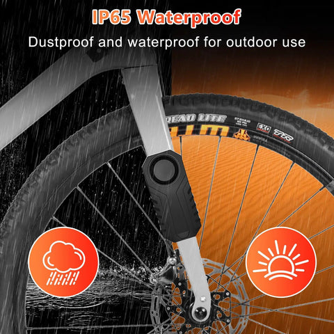 Bike Alarm With Remote 113dB Super Loud Siren Anti Theft That Scares Off Thieves Vibration Motion Sensor For Bicycle E Bike Scooter Motorcycle IP65 Waterproof Security System attached to bike frame