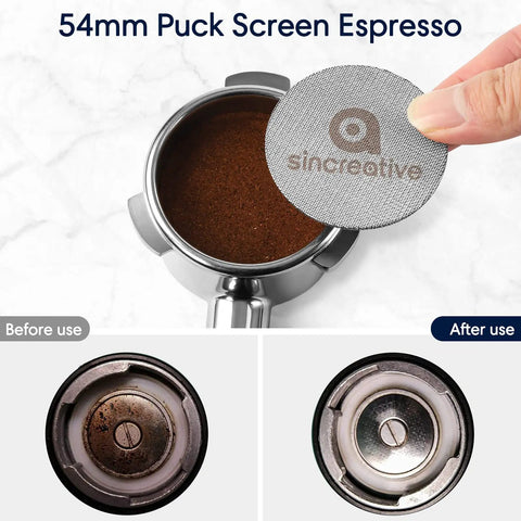 Bottomless 54mm Espresso Portafilter With 3 Ears And Puck Screen, Comes With Filter Basket, Built For Pro Level Home Baristas
