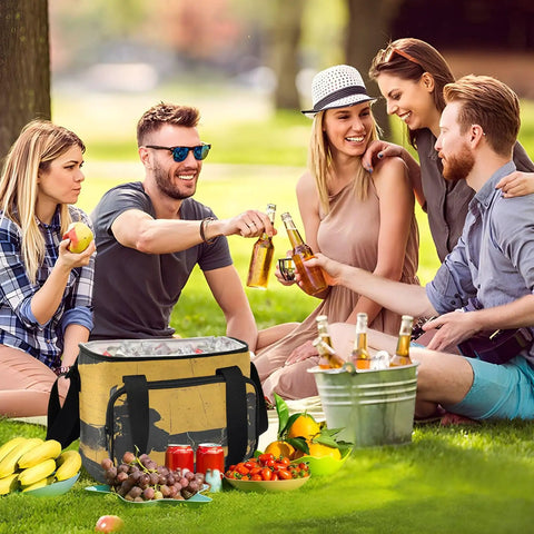 Insulated Leakproof Lunch Bag For Outdoors Large Cooler Tote with picnic food in park