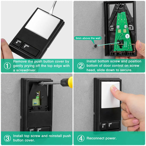 Installation steps for Multi Function Wall Keypad Replacement For 78LM Wired Garage Door Opener, No Fuss Setup.