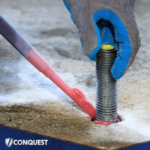 Installation of Grade B7 Unfinished Threaded Rod Kit, Three Quarter Inch Diameter, ASTM A193, in concrete with adhesive