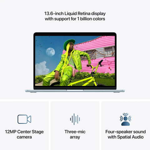 Beast Speed M5 Powered MacBook Air 13.6 Inch Laptop Built For AI, Ultra Portable With 16GB Unified Memory and 12MP Center Stage Camera