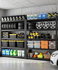 Garage view of 84 Inch Heavy Duty Metal Storage Shelving Unit With 5000 Lb Capacity 5 Tier Adjustable Freestanding Garage Shelves 84H 62W 24D