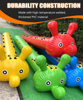 Inflatable Dragon Boat Race Toy For Outdoor Team Building And Field Day 8 Seat Lawn Multiplayer Game in red, green, blue, yellow