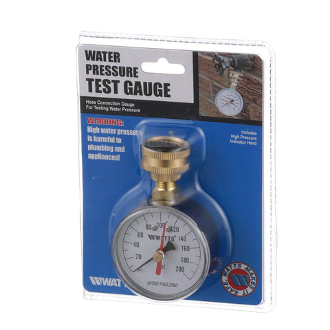 Pro Grade Water Pressure Test Gauge With 2-1/2 Inch Hose Connection And 3/4 Inch HT Fittings, Copper Alloy Bourdon Tube, Black Enamel Steel Case, Red Indicator Hands, ASME Type B Accuracy For Home, DIY, And Industrial Plumbing on package