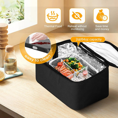 Portable 100W Electric Lunch Box Oven With Fast Heating 3 In 1 Design Car 12V 24V 110V Power Supply Mini Personal Microwave