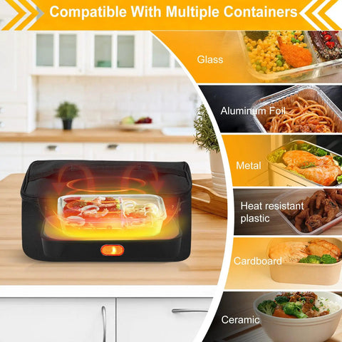Portable 100W Electric Lunch Box Oven With Fast Heating 3 In 1 Design Car 12V 24V 110V Power Supply Mini Personal Microwave in kitchen
