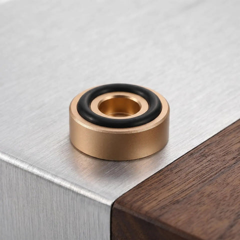 Non Slip Rubber Feet Pads For Kitchen And Cutting Boards, Aluminum Alloy And Rubber Construction, close-up on metal surface