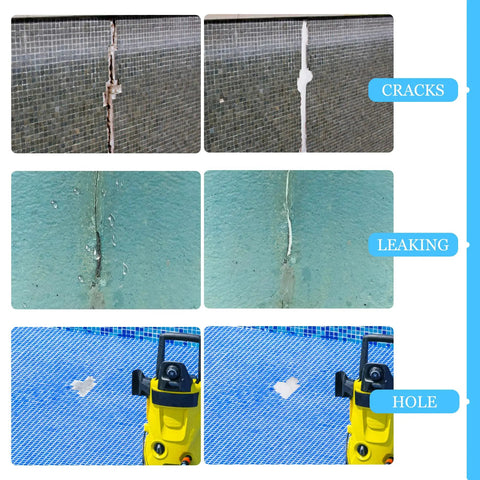 Heavy Duty Two Part Epoxy Pool Putty For Active Leaks Underwater Or Dry Surfaces 10 Oz Repair Tube sealing cracks in tiled pool wall.