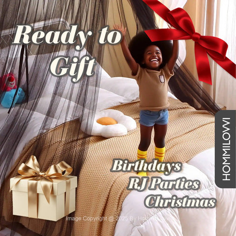 Black Bed Canopy With Star Lights For Kids And Adults over bed, creating cozy private nook, child playing, gift box icon.
